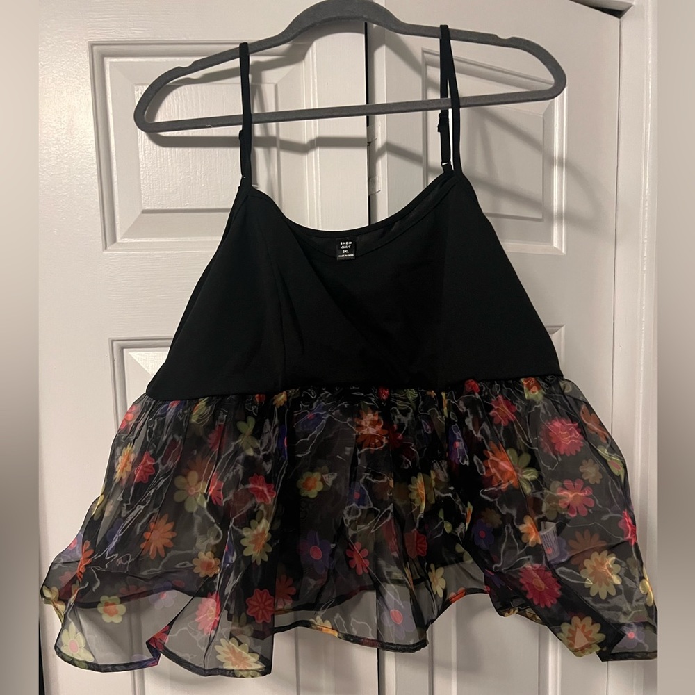 SHEIN Floral Mesh Cami Top